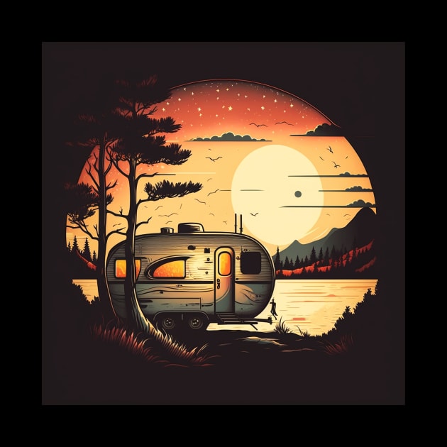 Camping Adventure Sunset, Camping Van by dukito