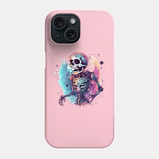 fantasy galaxy skeleton Phone Case