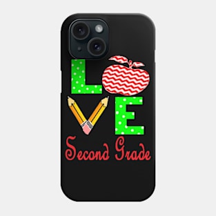 "LOVE Second Grade" Teachers Teaching Phone Case