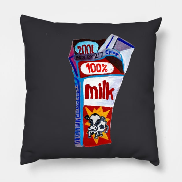 Half Gallon Milk Carton Pillow by SPINADELIC