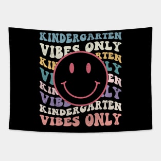 Hippie Kindergarten Vibes Teacher Kids 1st Day Of School , smile face Tapestry