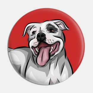 Cute White Staffordshire Bull Terrier Dog Pin