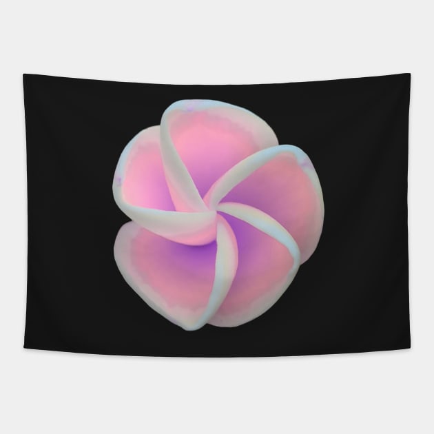 Frangipani bloom pink and purple Tapestry by FlossOrFi