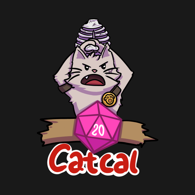 Barbarian Cat Critical D20 by ggrassi