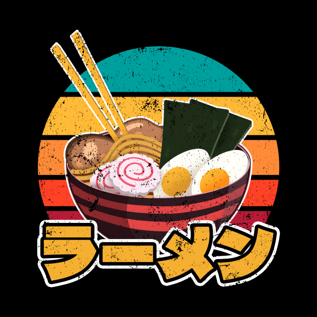 Vintage Ramen Retro Sunset Kawaii Japanese Food by alpha96