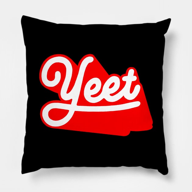 Yeet - Red Pillow by Sketchy