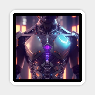 Cyberpunk Cyborg Male Torso Magnet