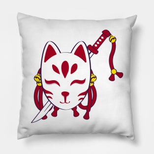 Cute kitsune mask Pillow