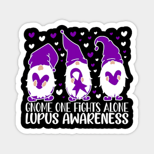 Lupus Awareness Support Gnome One Fights Alone Magnet