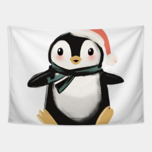 Cute Penguin Drawing Tapestry