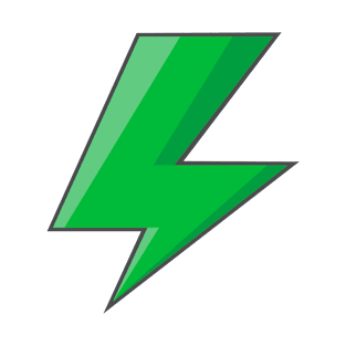 Green Lighting Bolt Graphic Electric T-Shirt