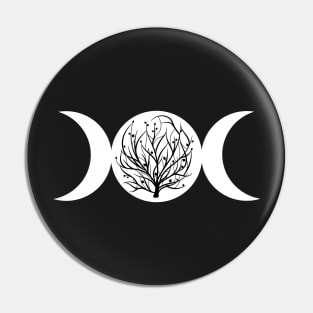 Triple Moon with Tree of Life Pin