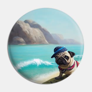 Pug surfing Pin