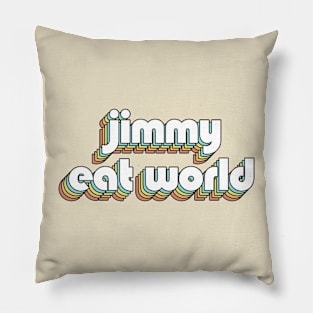 Jimmy Eat World - Retro Rainbow Typography Faded Style Pillow