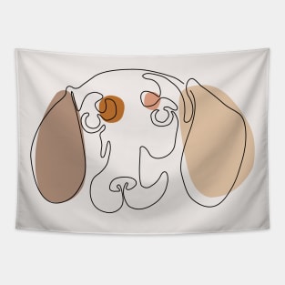 Modern One line Abstract Dachshund Tapestry