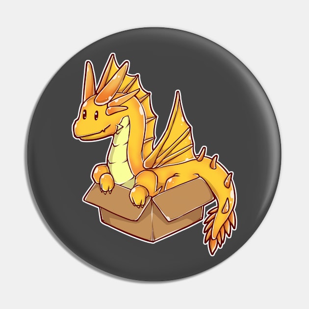 Gold Dragon In A Box Pin by MimicGaming