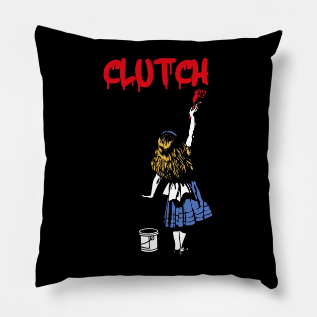 clutch and red girl Pillow by j and r