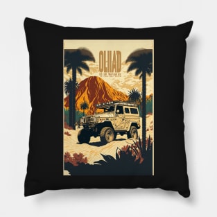 Brown Safari pick up truck in the wild w Pillow