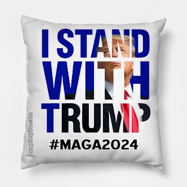 I Stand With Trump #2024! Pillow by Political Gaffes