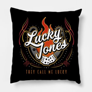 They Call Me Lucky Mockup Pillow