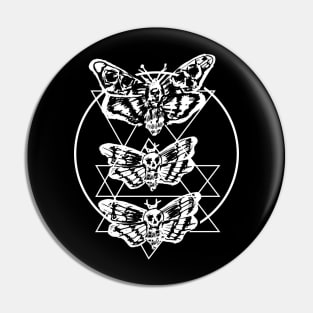 Death Moth Sacred Geometry Witchy Punk Goth Pin