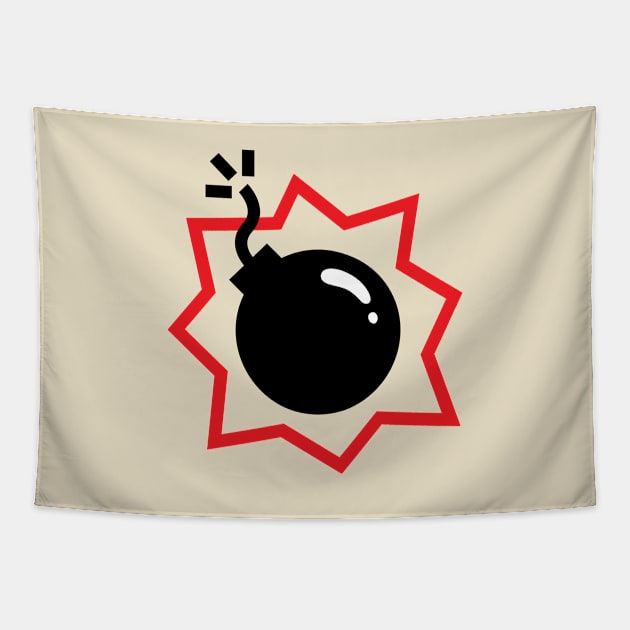 Simplistic Cartoon Bomb Tapestry by DaTacoX