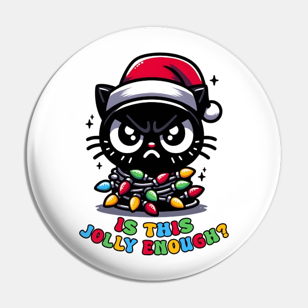 Is this Jolly Enough ? Black Cute Cat Pin by Bam-the-25th