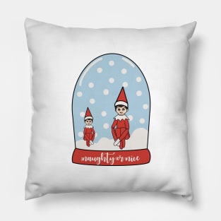 Elf on the shelfslow globe Pillow