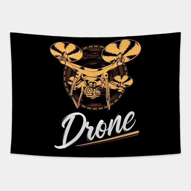 Drone - Quadcopter Drone FPV Camera Pilot Tapestry by Lumio Gifts