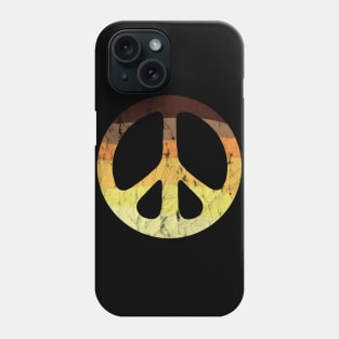 Washed and Worn Peace Sign With 70s Stripes Phone Case