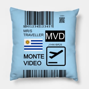 Montevideo Uruguay travel ticket Pillow