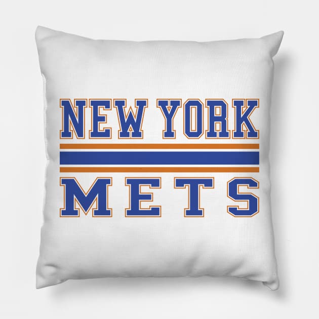 New York Mets Baseball Pillow by Cemploex_Art