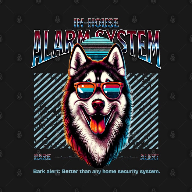 Bark Alert Siberian Husky Dog by Miami Neon Designs