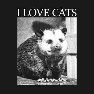 I Love Cats opossum T-Shirt