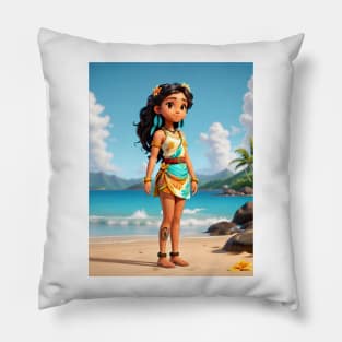 Hawaiian Girl Sticker #3 Pillow