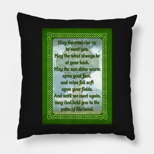 Green Irish Blessing Pillow