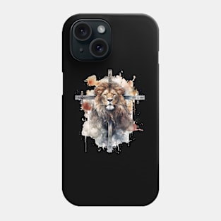 Lion Of Judah Lion Cross Christian Faith Jesus Hebrew Lion Phone Case