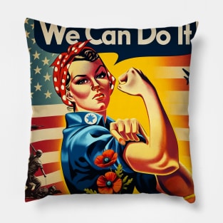 Valor & Victory: National Vietnam War Veterans Day 'We Can Do It' Pillow