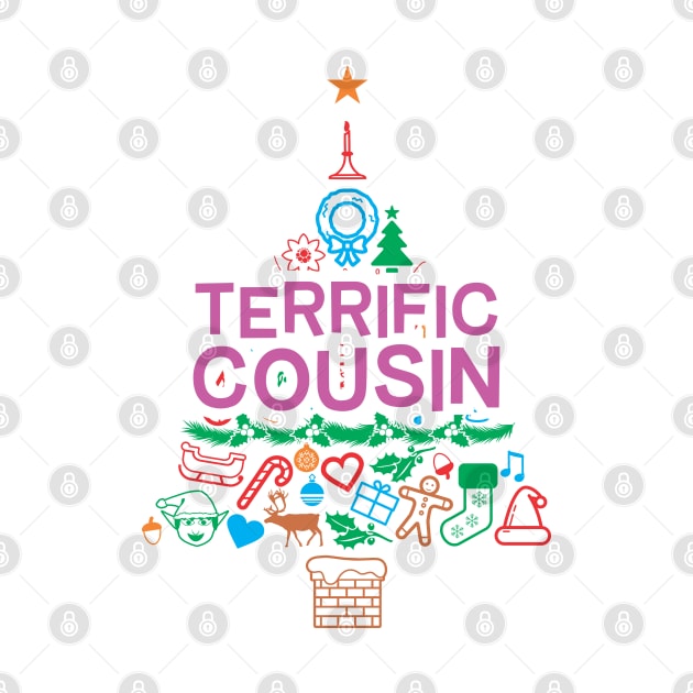 Terrific Cousin Gift - Xmas Tree - Christmas by Vector-Artist