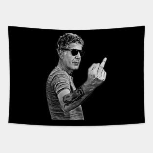 Anthony Bourdain-More Detail!-Middle Finger Tapestry