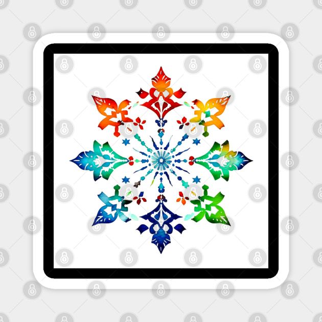 Snowflake Design - Pen & Ink Magnet by Oldetimemercan