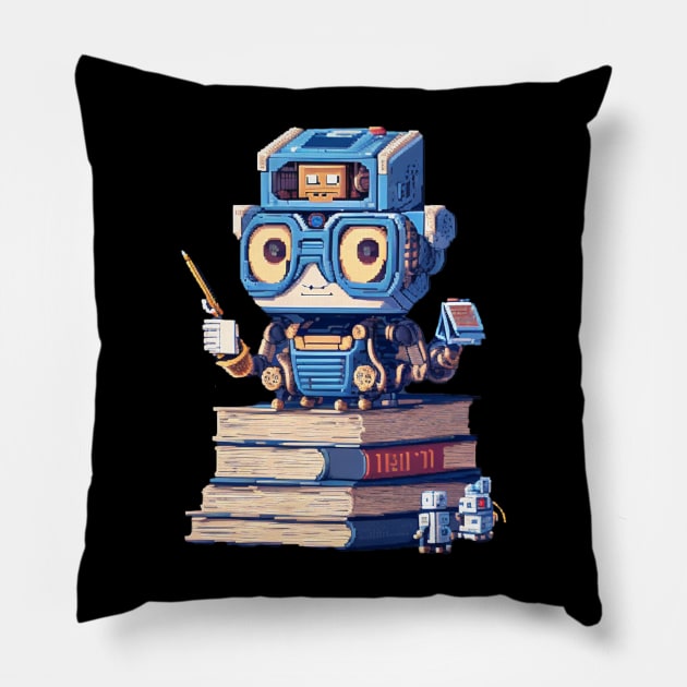 ai Study Hard Pillow by clownescape