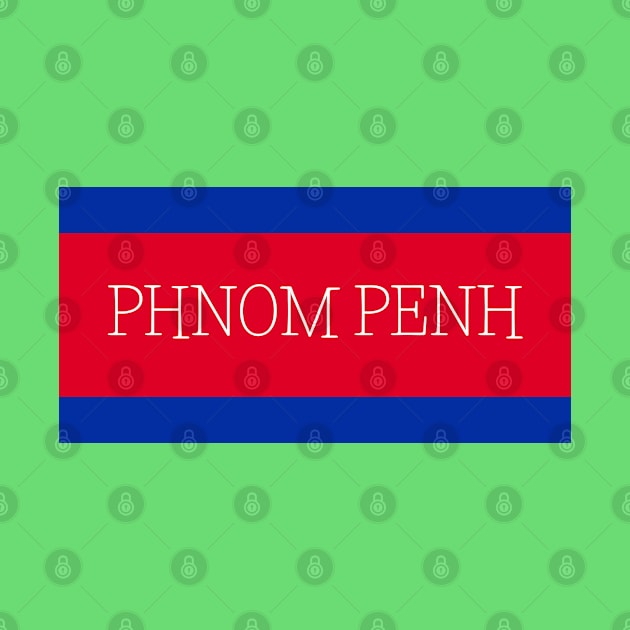 Phnom Penh City in Cambodian Flag Colors by aybe7elf