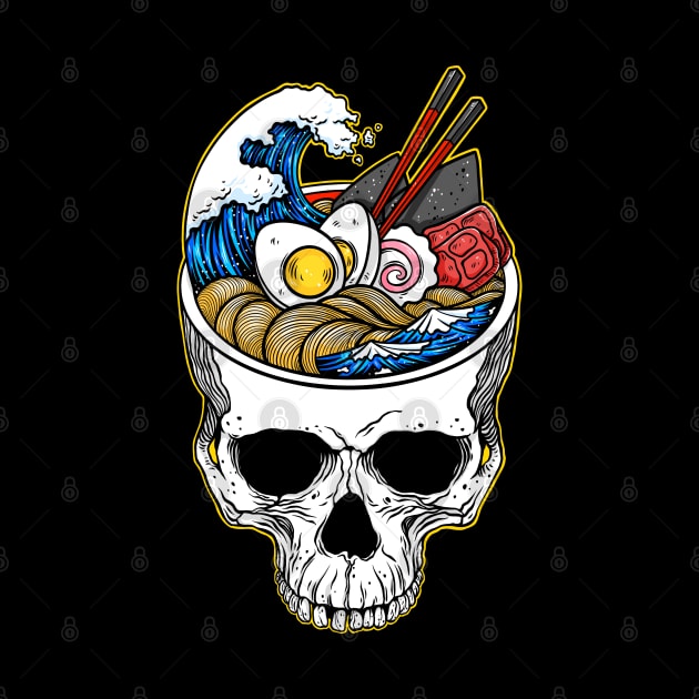 Kawaii Japanese Anime Skeleton Ramen Halloween by OccultOmaStore