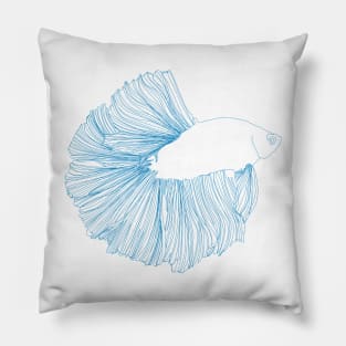 Beta Fish Line Art Pillow