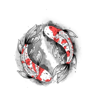 Koi Yin Yang | balance and harmony | ink illustration T-Shirt
