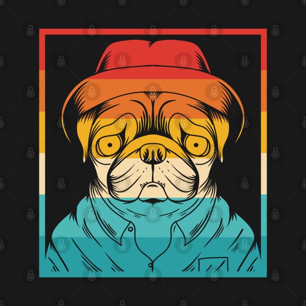 Dog Retro Pug by Dojaja