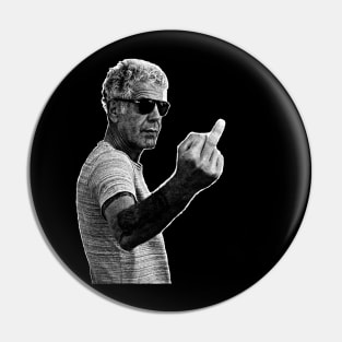 Anthony Bourdain middle finger pose Pin