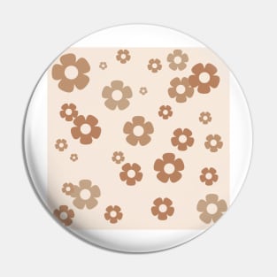 Retro Flowers Neutral Pin