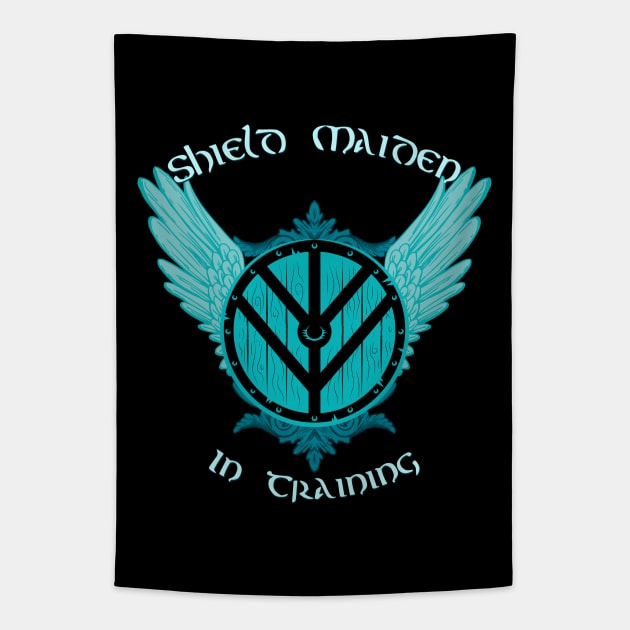 Shield Maiden in Training Tapestry by LittleBean